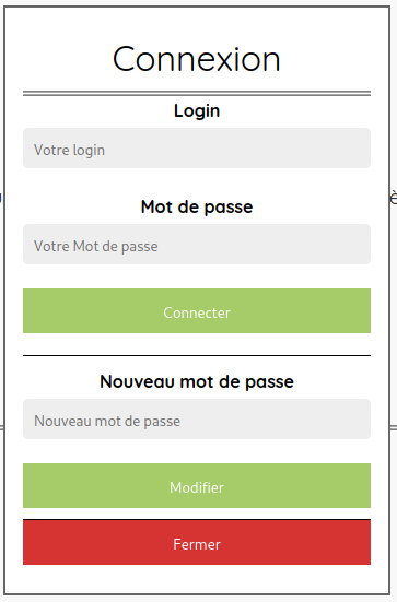 Fenêtre de connexion.