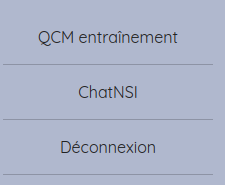 Menu après connexion.