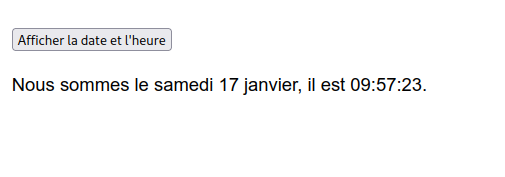 Date et heure après clic