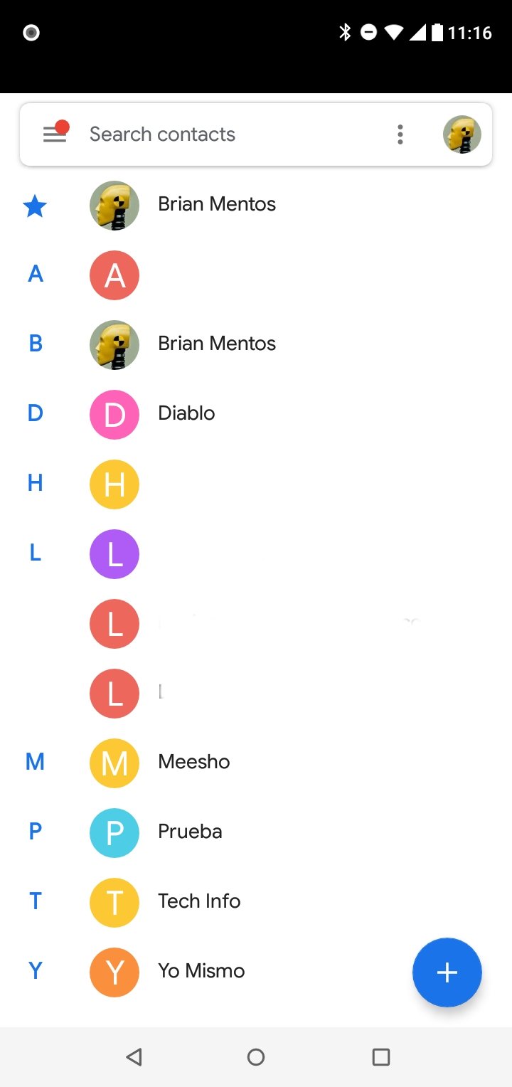 Exemple de répertoire de contacts